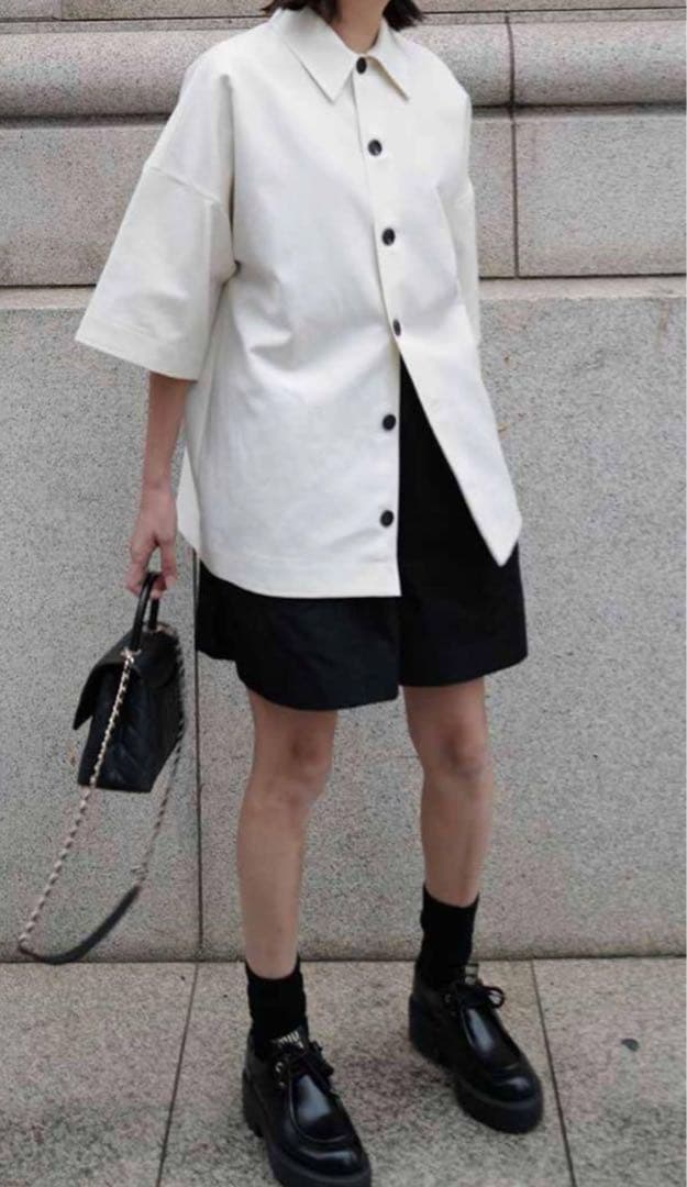 24h以内発送 machatt ギャバジンショートパンツ ブラック M