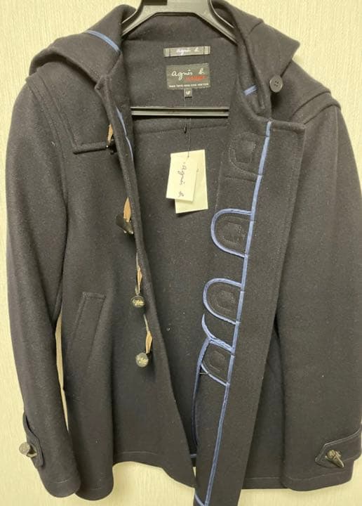 agnes b. homme アニエスベーオム ウールダッフルコート フード付き
