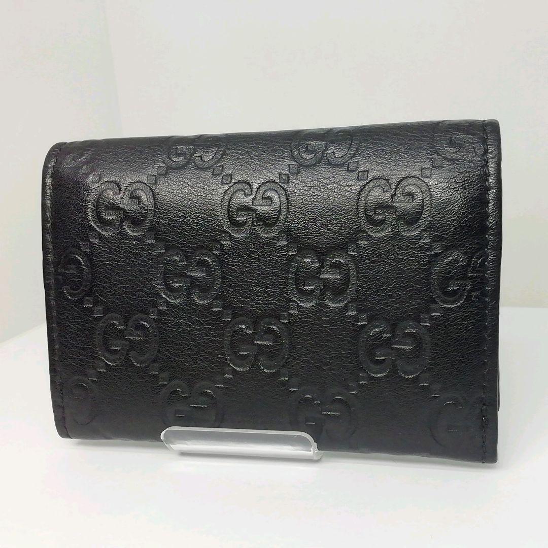 GUCCI　グッチ　シマレザー　ブラック　名刺入れ　カードケース　保存袋・付属品