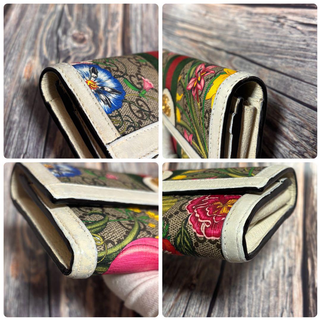 【希少】箱付 グッチ GUCCI 花柄 長財布　オフディア フローラ マーモント