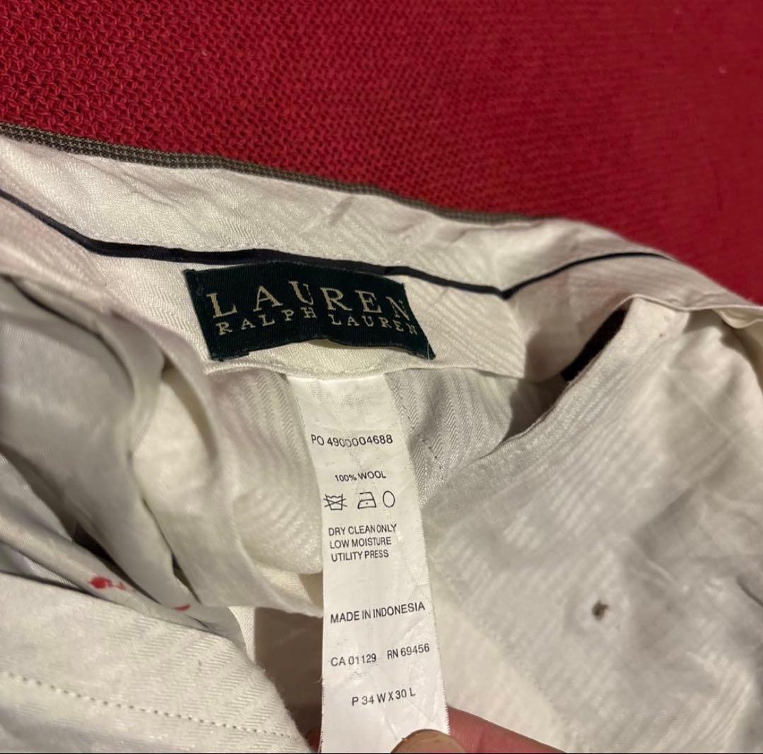 90s ローレン ラルフローレン極太ワイド千鳥格子スラックス