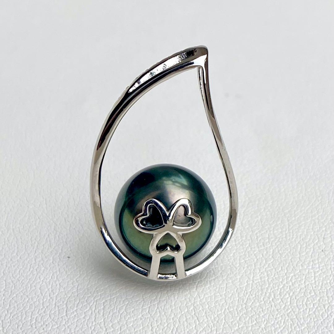 本真珠南洋黒蝶真珠ブルーグレー12㍉大玉s925ネックレスBEN916