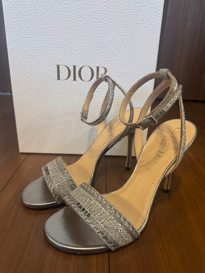 Dior Dway シルバー ハイヒールサンダル