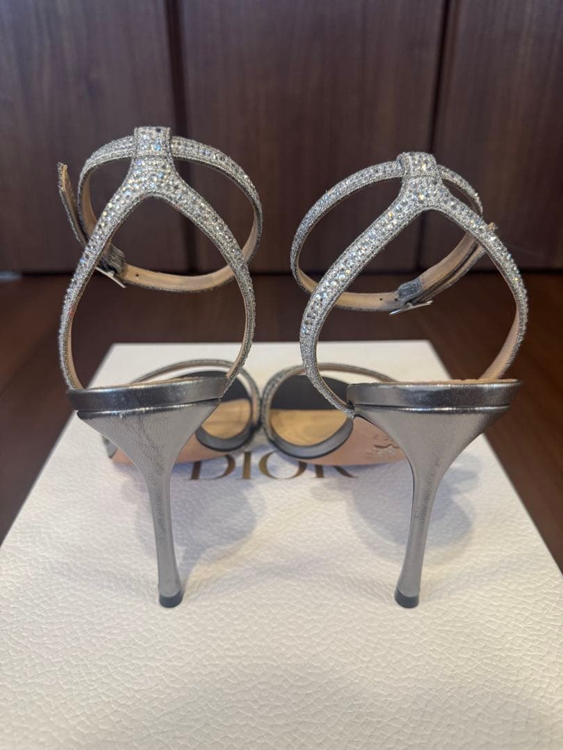 Dior Dway シルバー ハイヒールサンダル