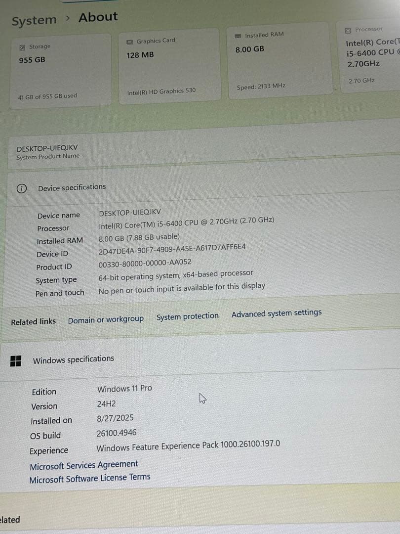 Intel Core i5-6400 デスクトップPC 8GB RAM