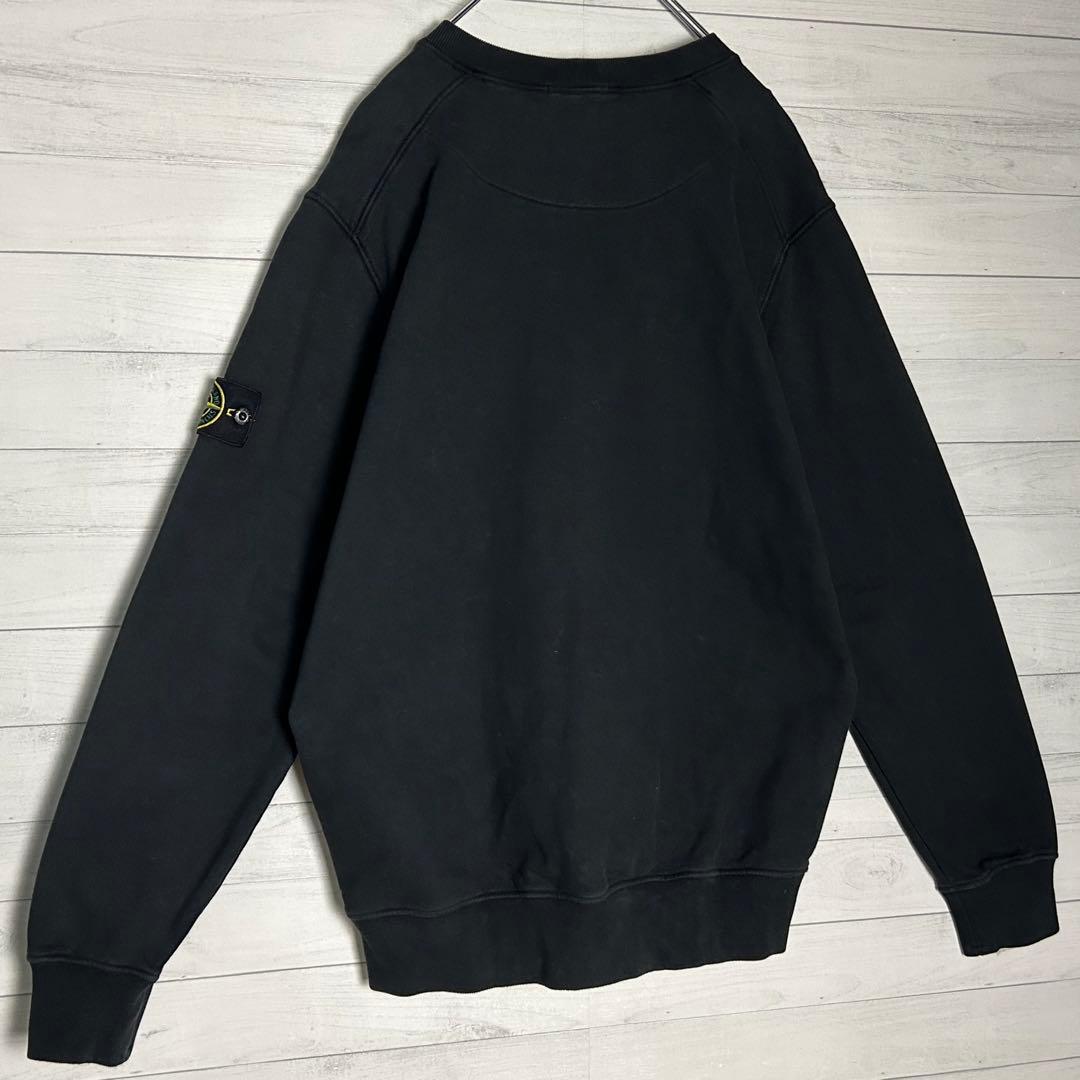 【人気・XL】ストーン アイランド QR鑑定済み ワッペンロゴ スウェット 黒