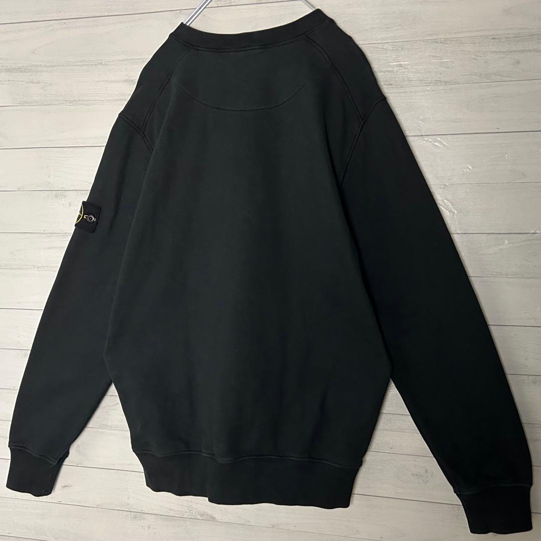 【人気・XL】ストーン アイランド QR鑑定済み ワッペンロゴ スウェット 黒