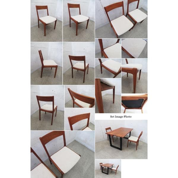 展示品■北欧デザイン■ウォールナット無垢材■ダイニングチェア■2脚セット■