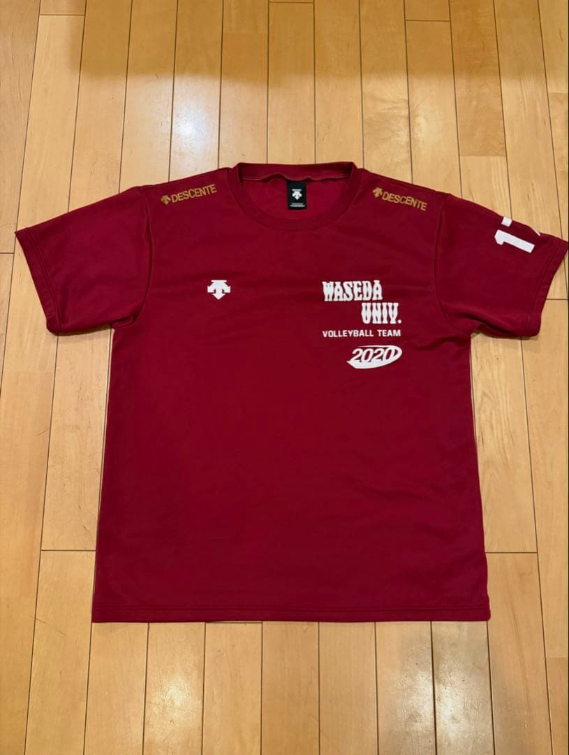 早稲田大学バレーボール　シャツ DESCENTE Oサイズ　値下げ可！