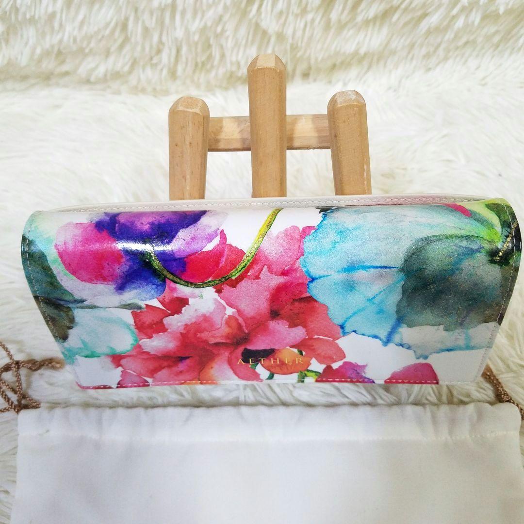 【新品・未使用】AETHER 長財布 花柄 レザー 保存袋