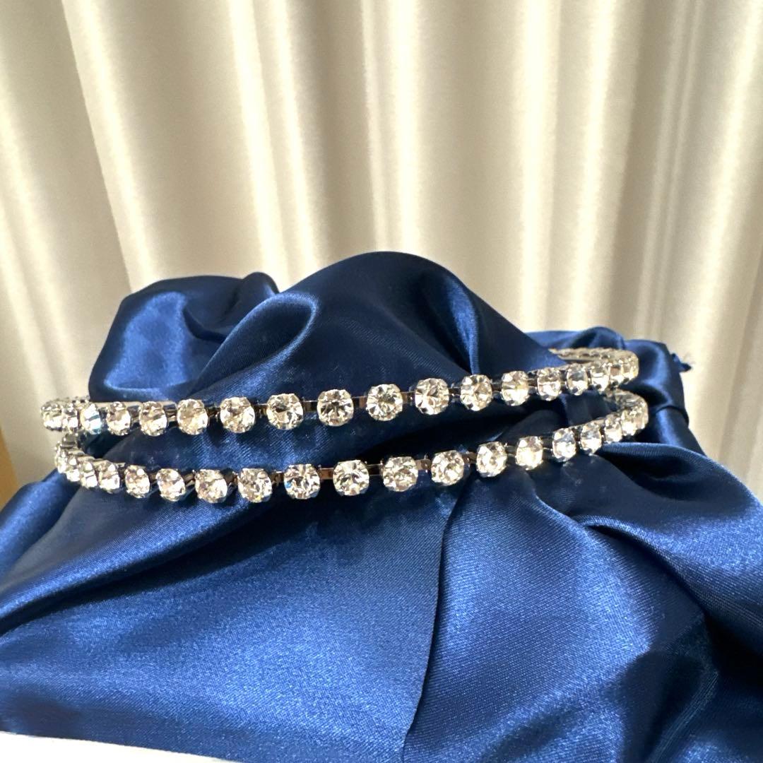 ラブティアラ　2連クリスタルカチューシャ＆イヤリングセット