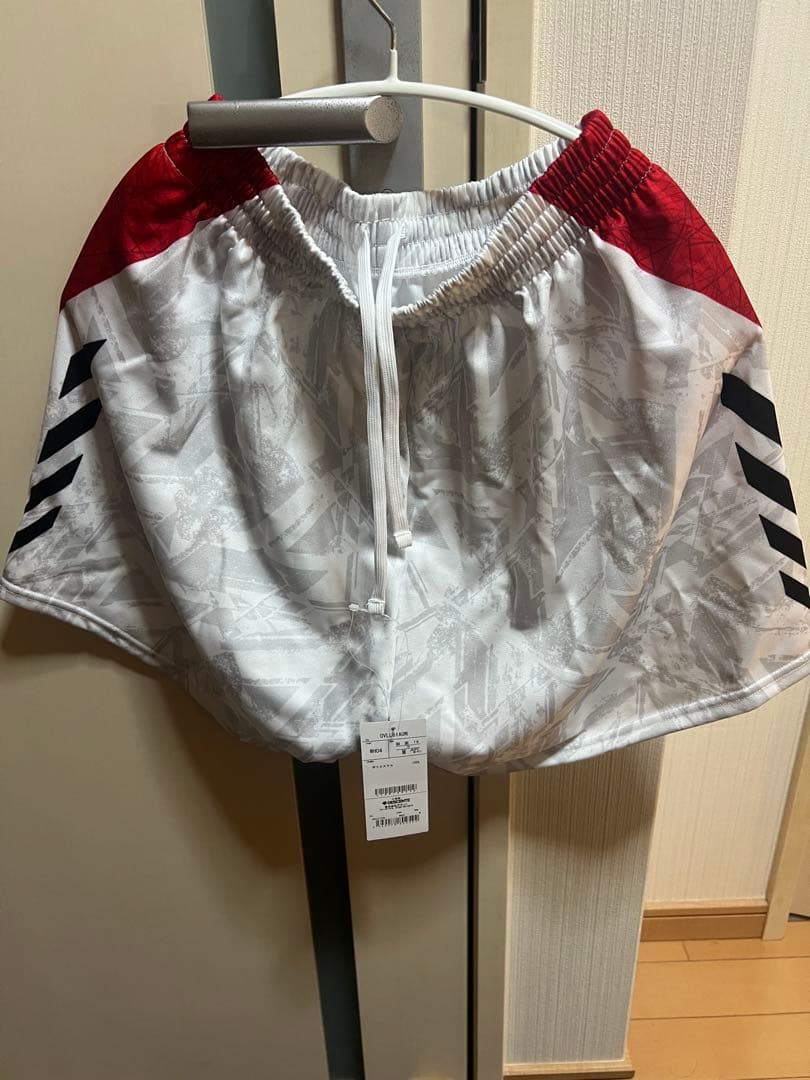 DESCENTE バレーボールパンツ M ホワイト/レッド