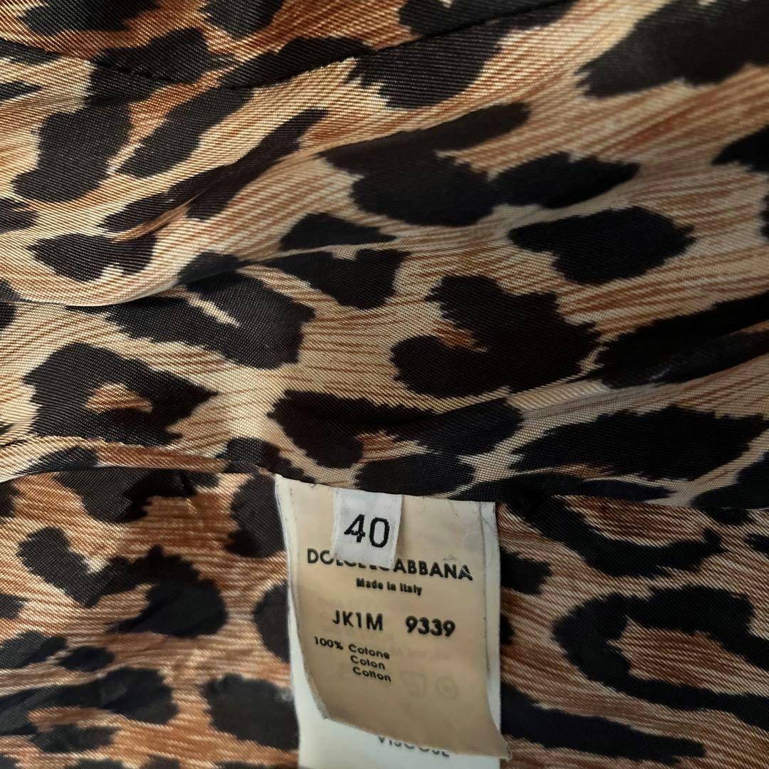 DOLCE&GABBANA デニムジャケット　レオパード40 ノーカラー