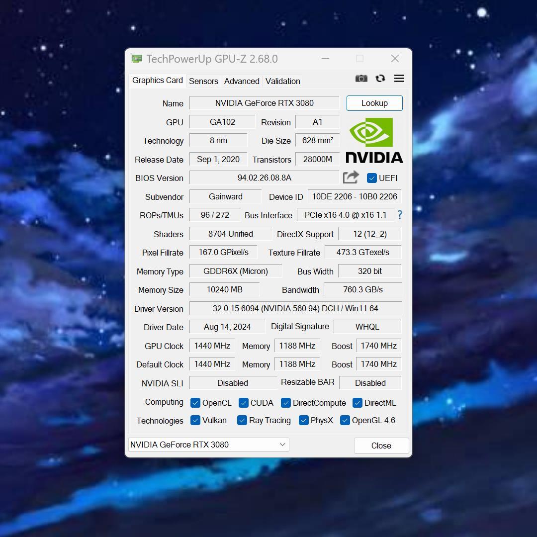 グラフィックボード・グラボ・ビデオカード Gainward GeForce RTX3080 Phoenix