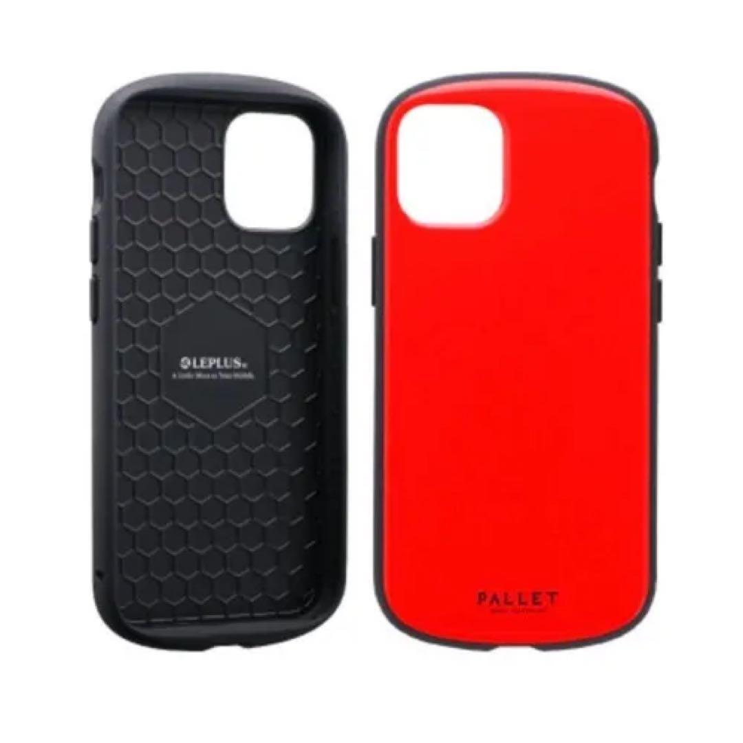 iPhone 12 mini ハイブリッド ケース PET×TPU レッド ①