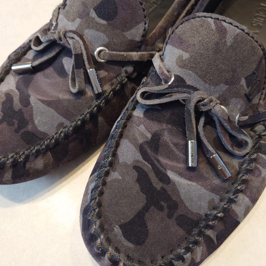 ルイヴィトン ドライビングシューズ　モカシン　カモフラ　迷彩　26cm