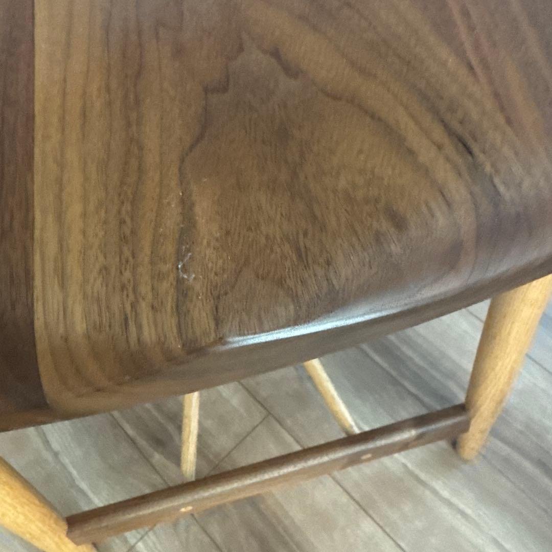 木製スツール 背もたれ付き ブラウン　柏木工　高山wood works TWW