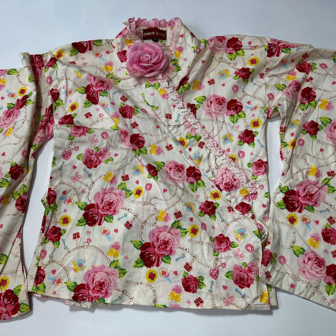 浴衣ドレス 姫ギャル ロリィタ 160 大人 ボディライン バラ セット