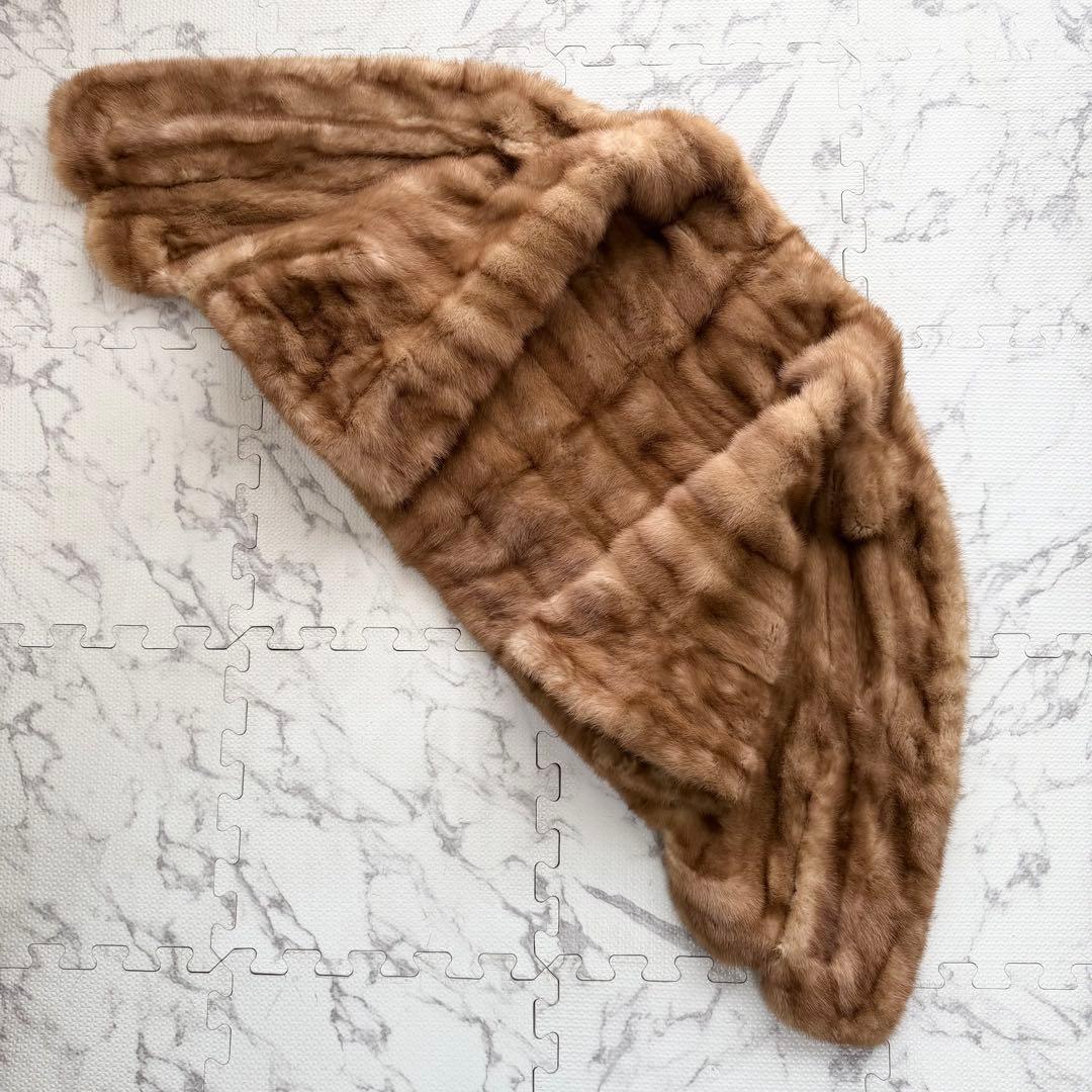 美品✨ ミンクファー パステルミンク 高級 毛皮 ケープ ポンチョ 羽織り