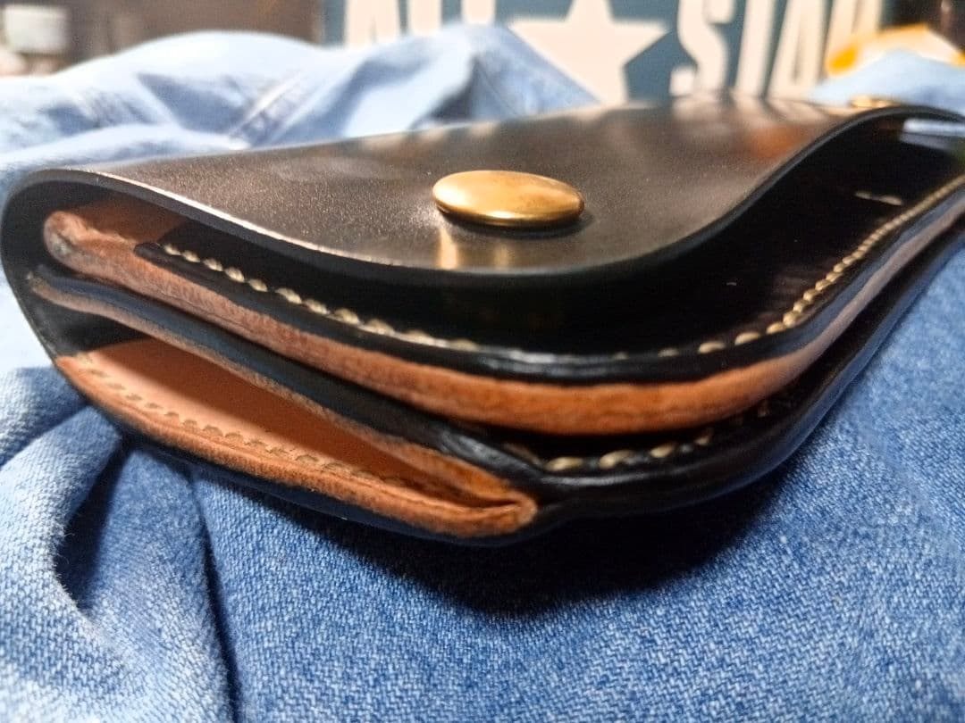 新喜皮革 オイルコードバン トラッカーウォレット ウォレットチェーン付き