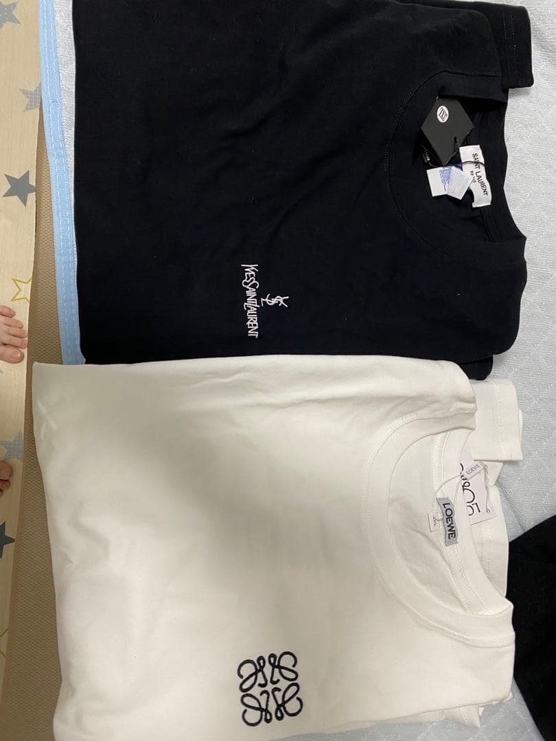 ロゴ刺繍 半袖Tシャツ 2枚セット　ロエベ　サンローラン