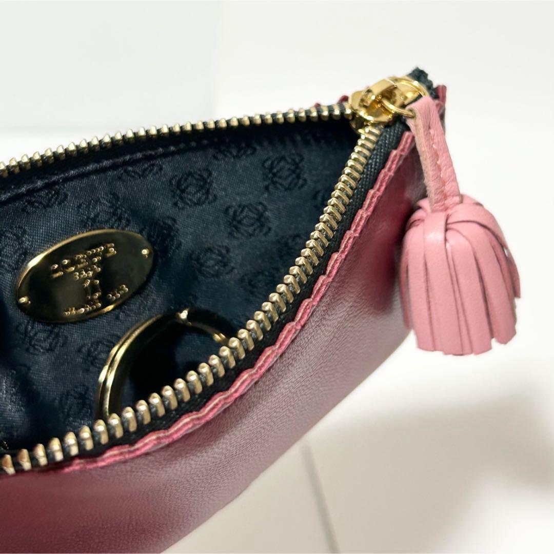 極美品 LOEWE ロエベ アナグラム ナッパレザー タッセル ケース