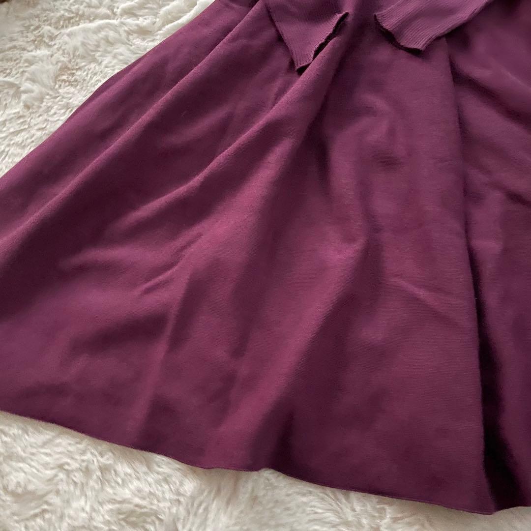 未使用級　セルフォード　M ホールガーメント　ニットロングワンピース　パープル