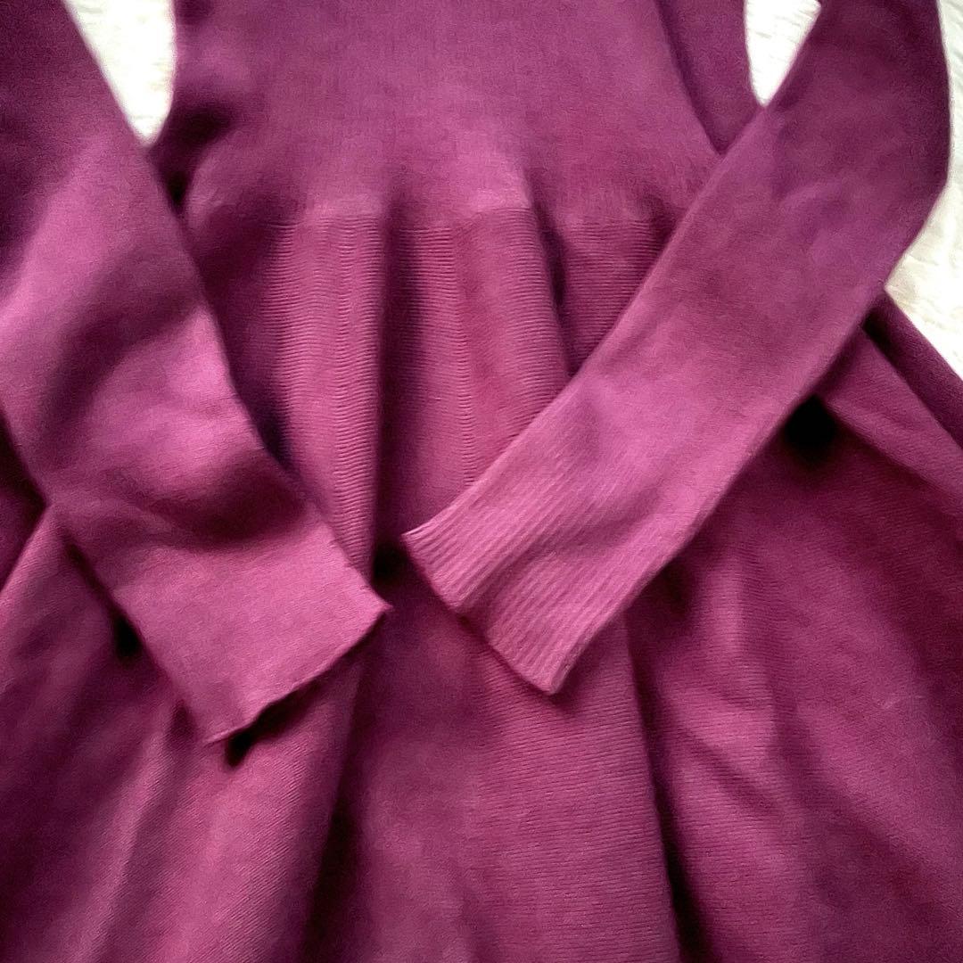 未使用級　セルフォード　M ホールガーメント　ニットロングワンピース　パープル