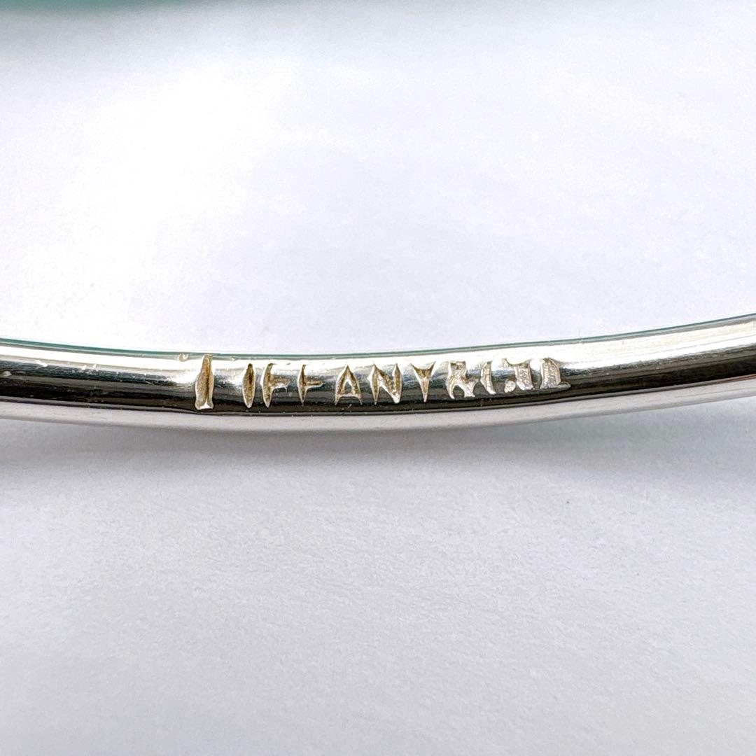 極美品 オールドティファニー ラブノット コンビ バングル シルバー k18