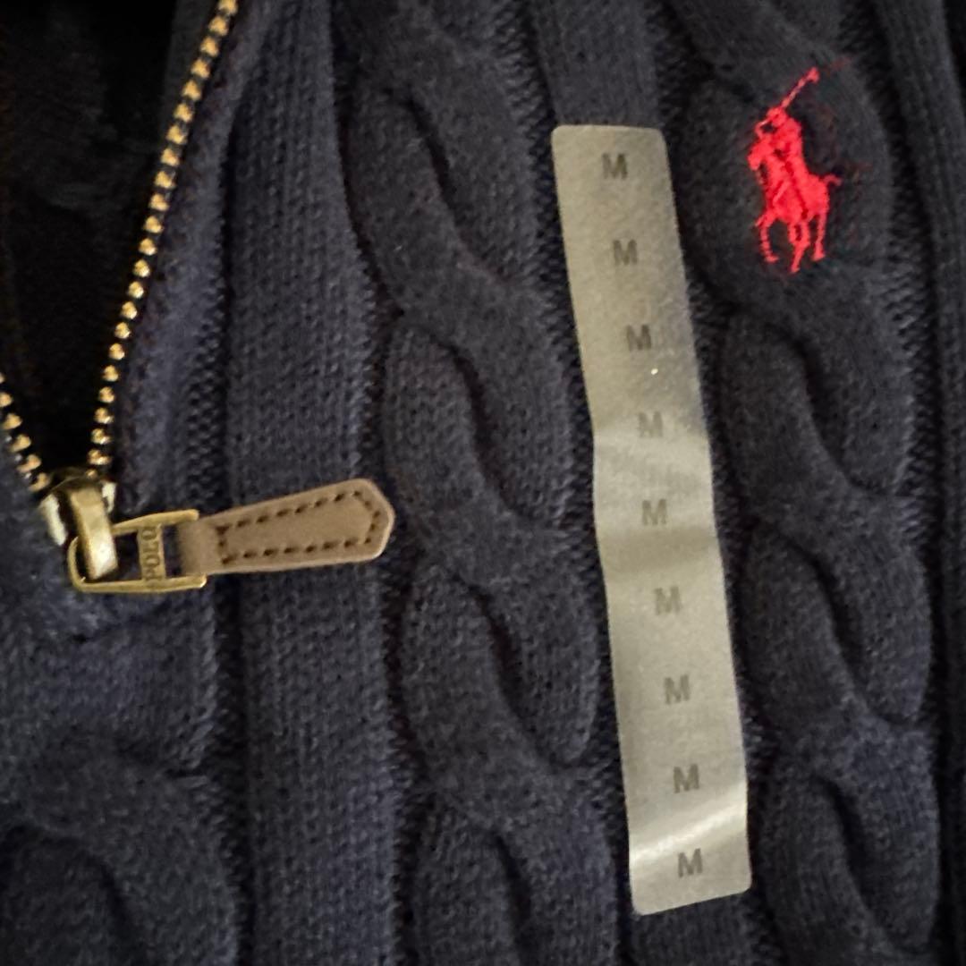 【新品】Mサイズ 紺POLO RALPH LAURENケーブルハーフジップ
