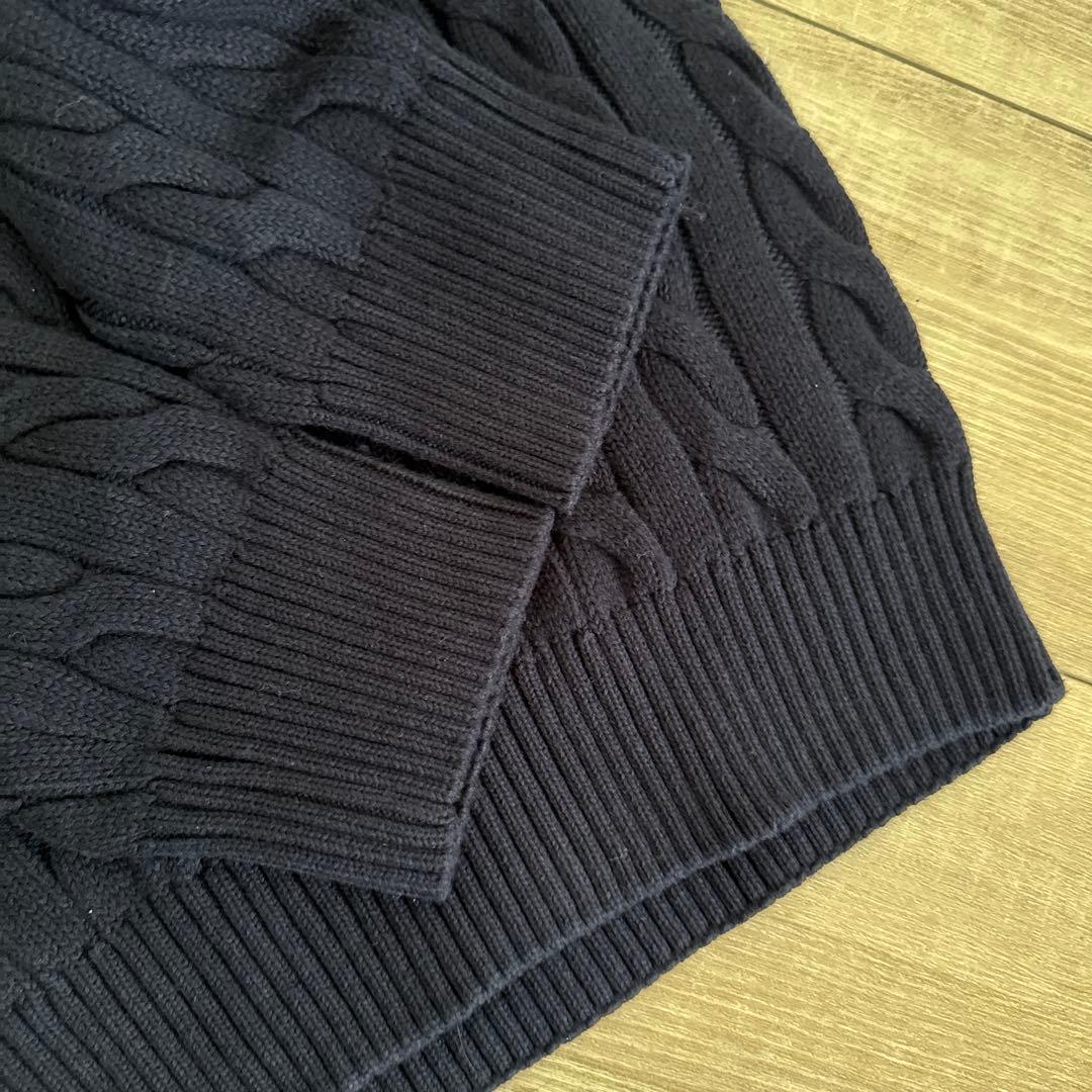 【新品】Mサイズ 紺POLO RALPH LAURENケーブルハーフジップ