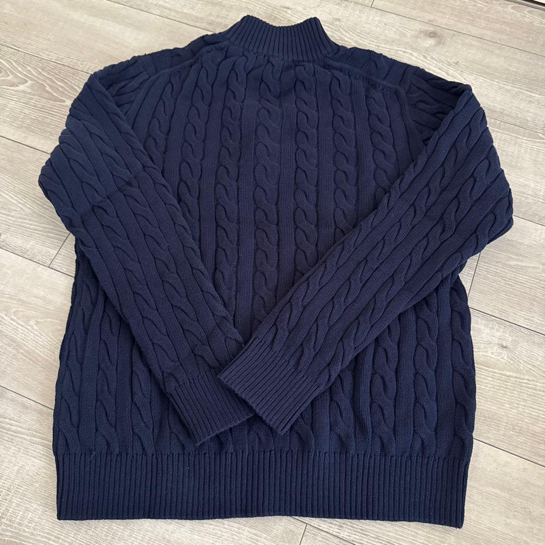 【新品】Mサイズ 紺POLO RALPH LAURENケーブルハーフジップ