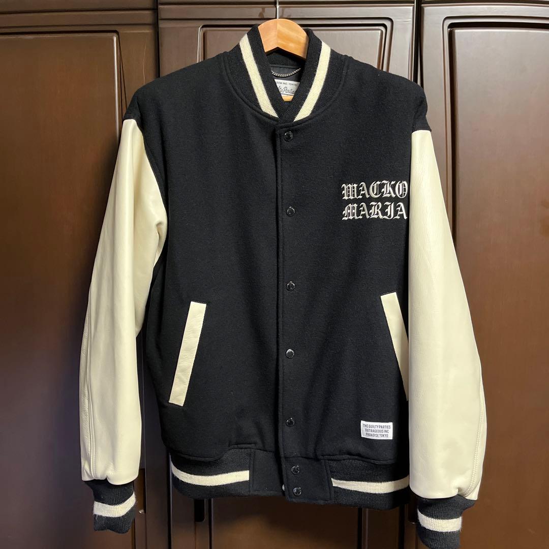 WACKO MARIA スタジャン 黒/クリーム