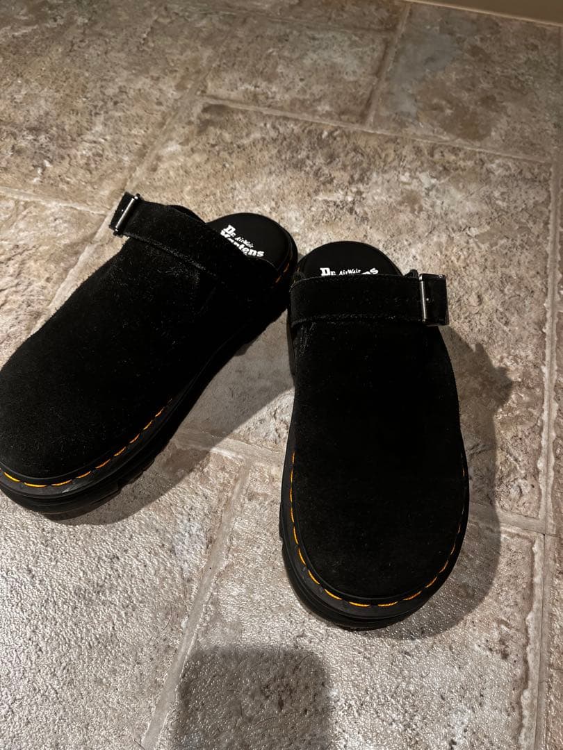 ドクターマーチン サボ ブラックスエードクロッグサンダル