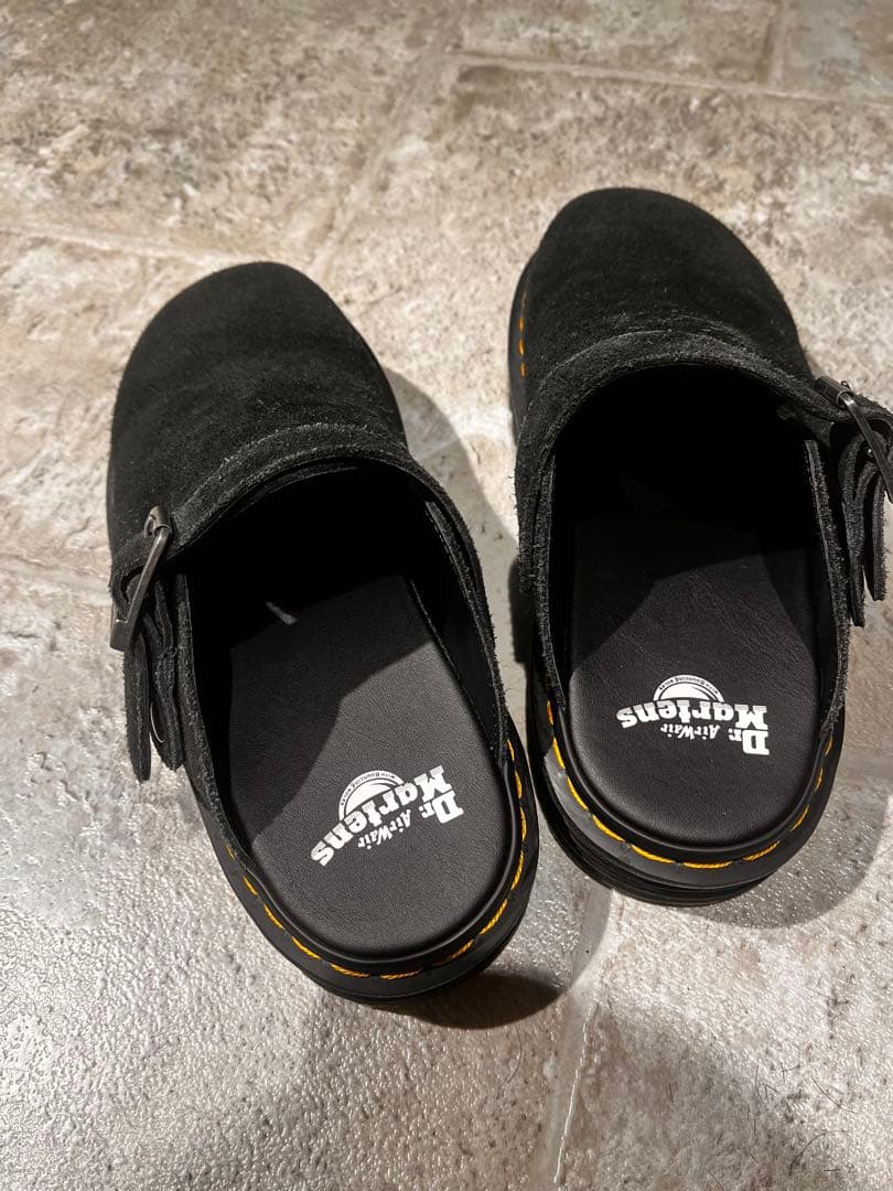 ドクターマーチン サボ ブラックスエードクロッグサンダル