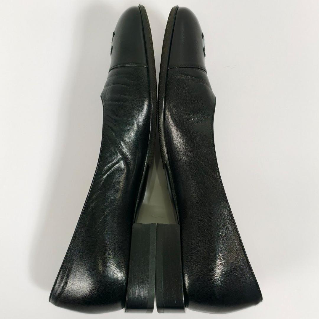 【美品】CHANEL シャネル パンプス レザー ココマーク ブラック 23cm