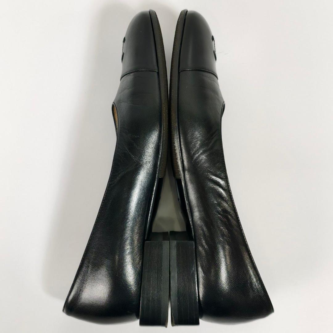 【美品】CHANEL シャネル パンプス レザー ココマーク ブラック 23cm