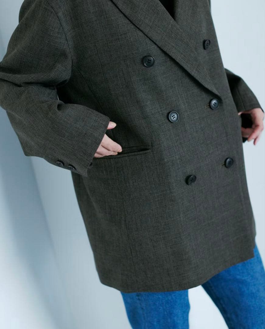 北欧、暮らしの道具店　大人のためのダブルジャケット / オリーブブラウン