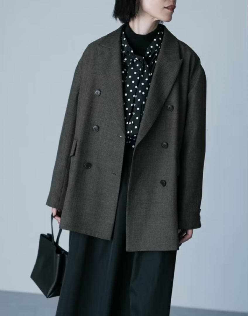 北欧、暮らしの道具店　大人のためのダブルジャケット / オリーブブラウン