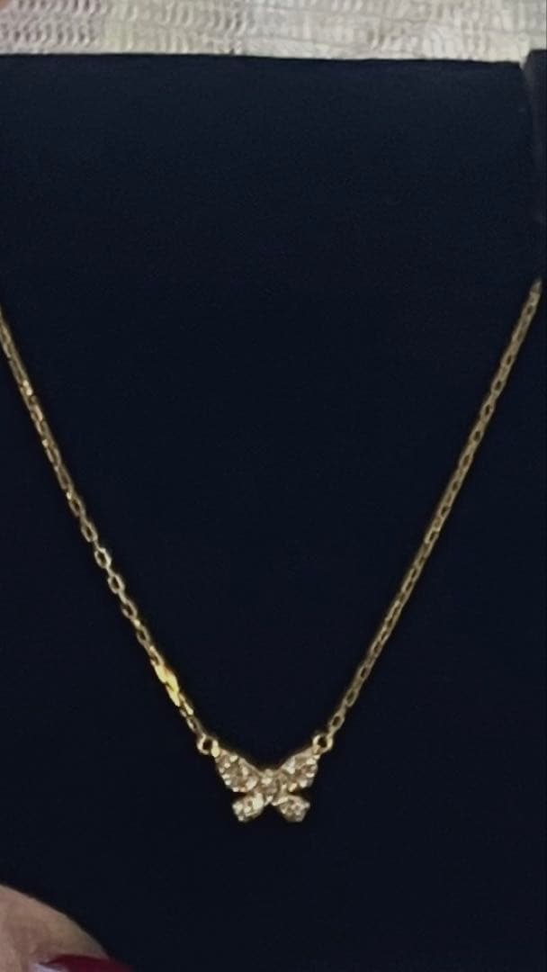 【証明書箱あり】【美品】AHKAHバタフライパヴェネックレス18KYG