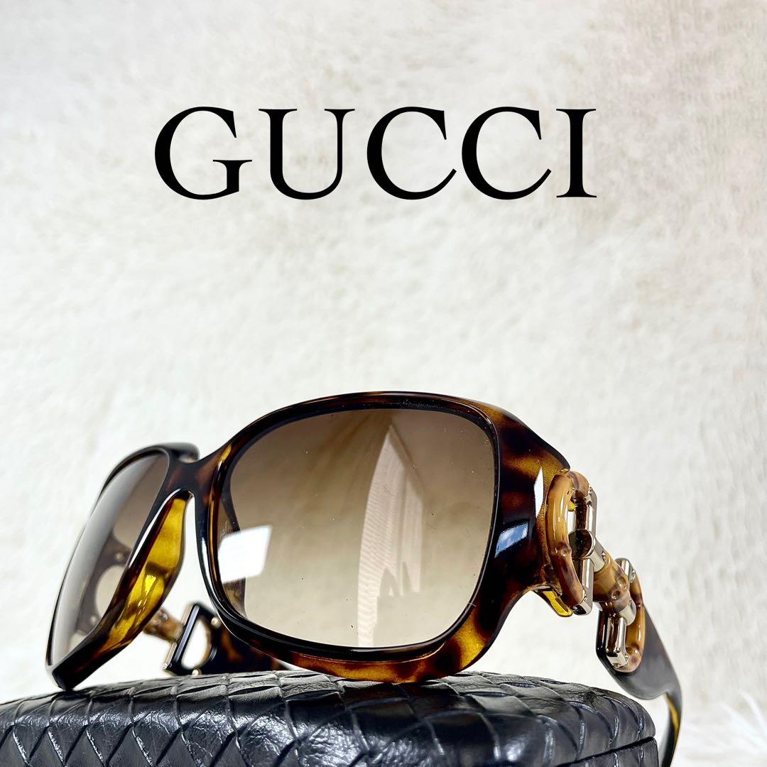極美品　GUCCI　GG2969　ホースビット　バンブー　べっ甲柄フレーム