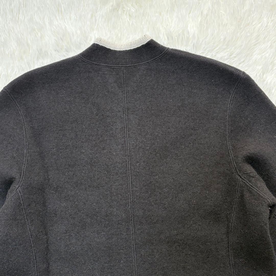 Agnes b カーディガン　ジップアップ　アルパカ混　黒　L 3