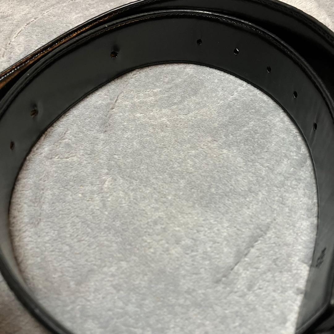 GUCCI ブラックレザー ベルト GGパターン　レディース　グッチ