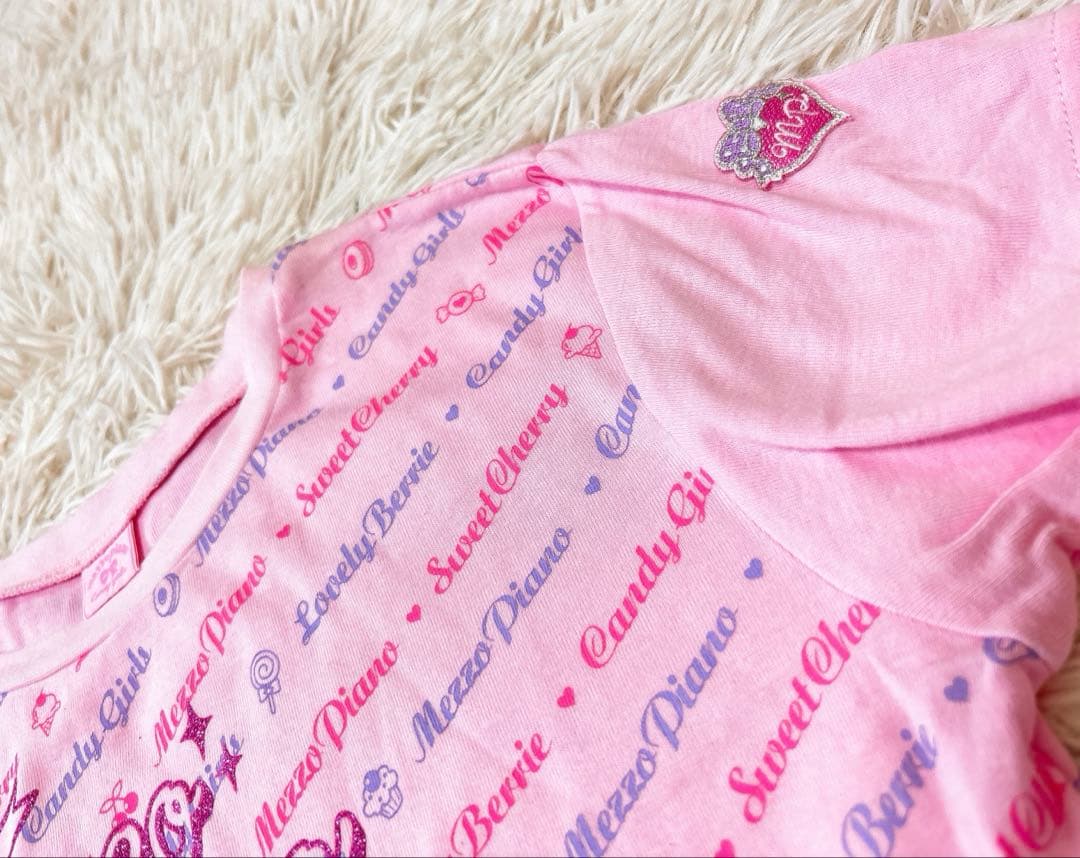 希少メゾピアノ　平成レトロベリエ　総柄LL y2k ラメリボンフェアリーグランジ