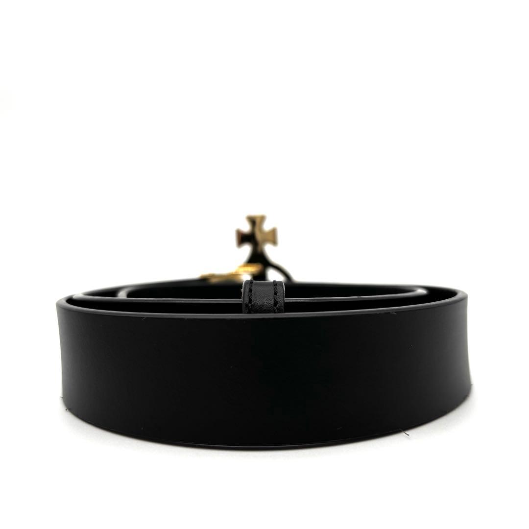 未使用に近い ヴィヴィアン ベルト オーブ 金具 レザー ユニセックス ブラック