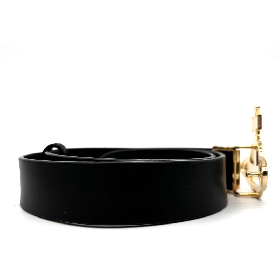 未使用に近い ヴィヴィアン ベルト オーブ 金具 レザー ユニセックス ブラック