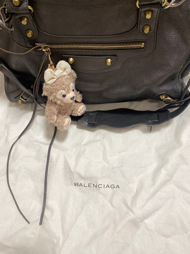 バレインシアガ　ダークグレー レザー ショルダーバッグ