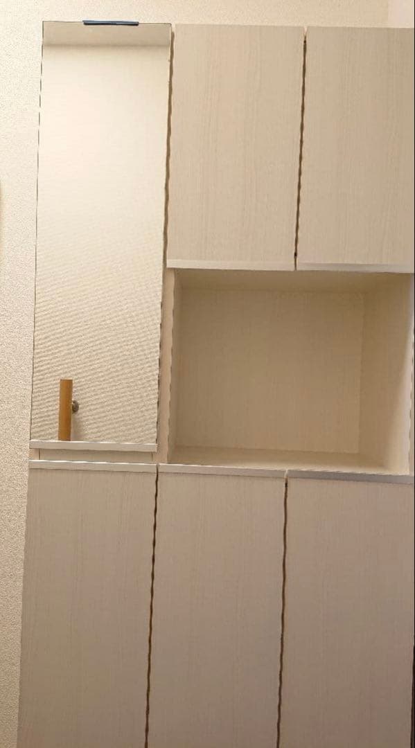 鏡付き下駄箱 ミラー付きシューズボックス 大容量靴収納 靴箱