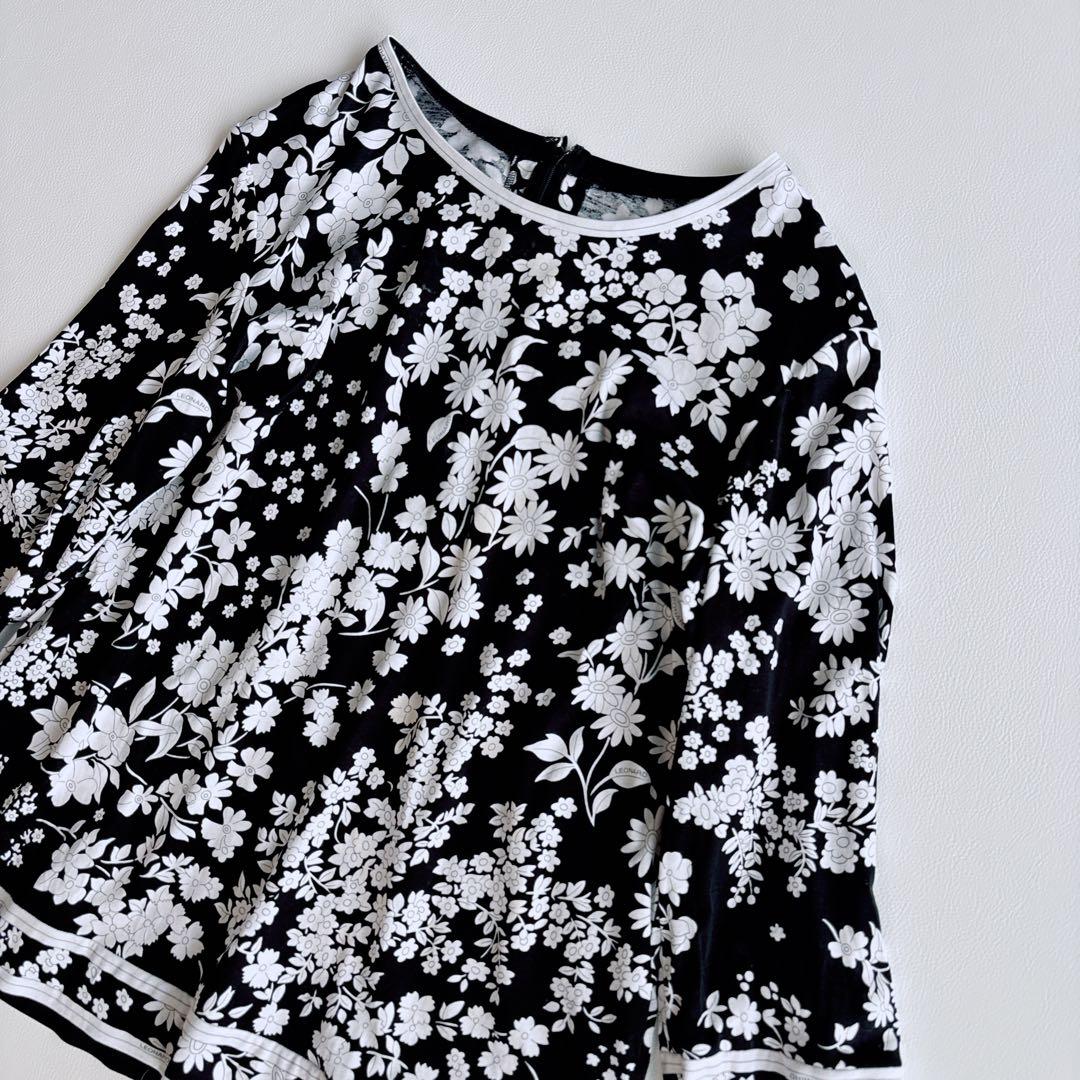 美品✨希少サイズ✨LEONARD レオナール トップス　チュニック　花柄　黒