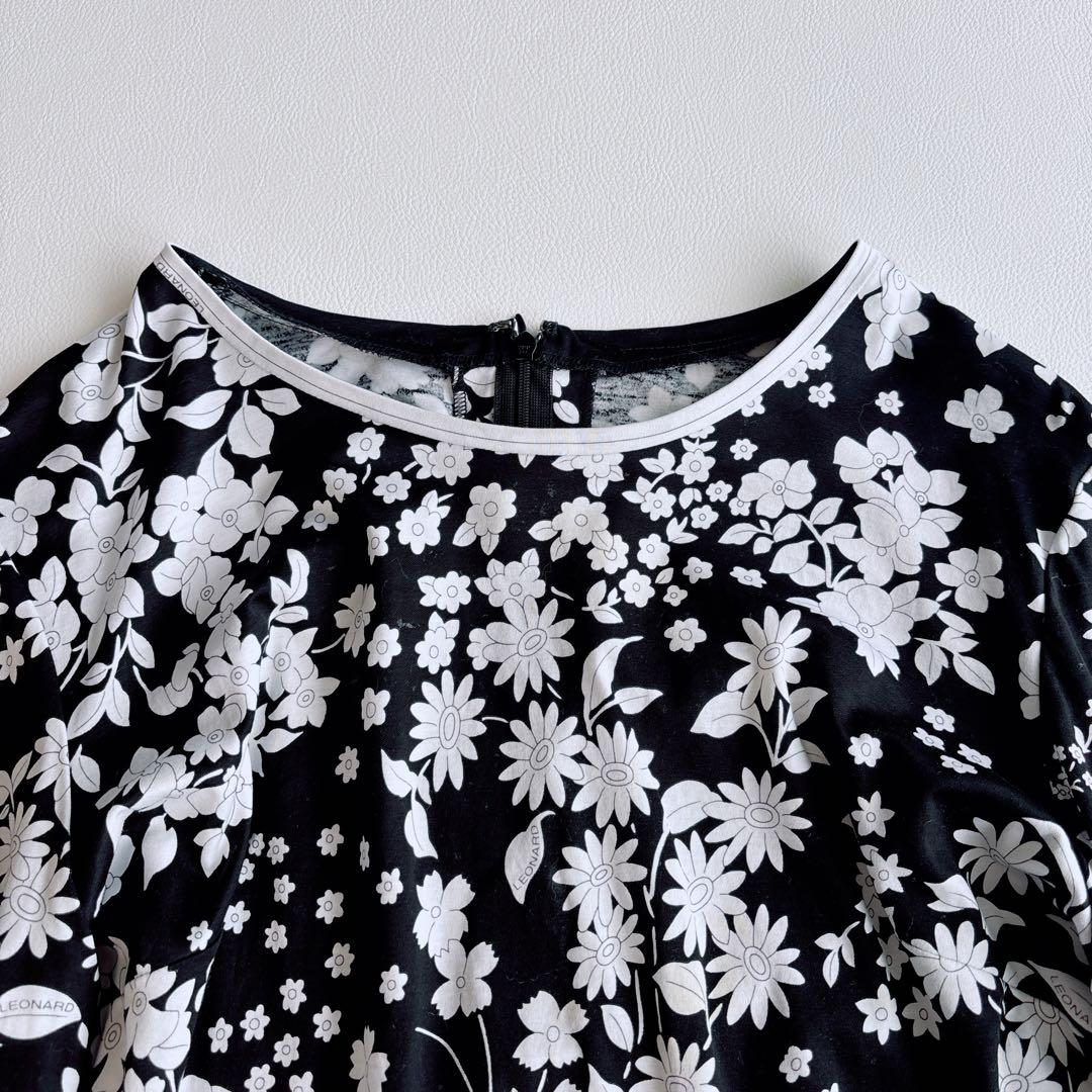 美品✨希少サイズ✨LEONARD レオナール トップス　チュニック　花柄　黒